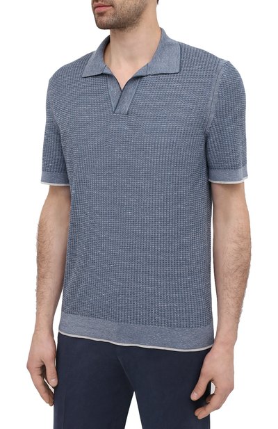 Поло из шелка и льна ZEGNA, арт. UWF96/C32, фото 3