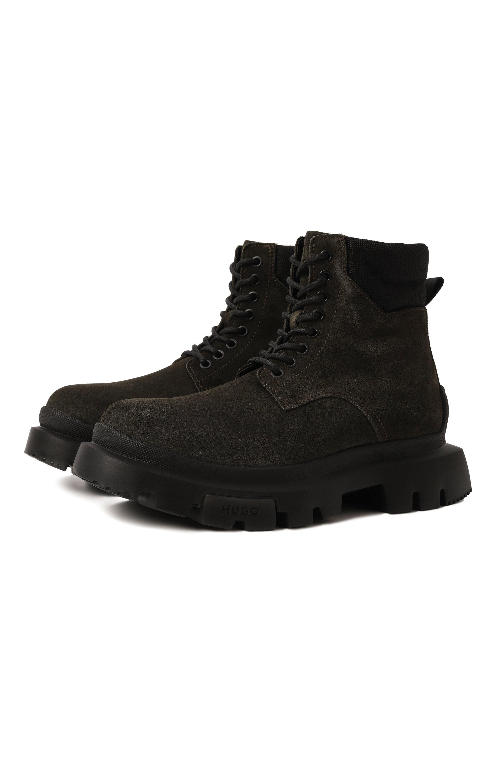 Замшевые ботинки fabyan HUGO хаки цвета по цене 29950 руб., арт. 50528995, фото 1 Замшевые ботинки fabyan HUGO, арт. 50528995, фото 1