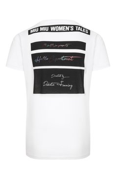 Хлопковая футболка MIU MIU, арт. MJN064-1QD2-F0009, фото 2