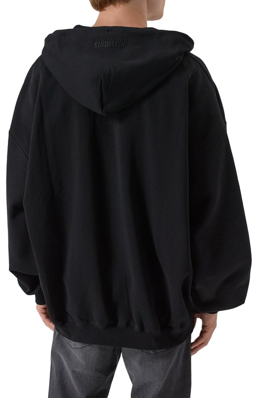 Хлопковая толстовка VETEMENTS UE64HD140B/1302 M0LLET0N Чёрный  UE64HD140B/1302 M0LLET0N Фото 4