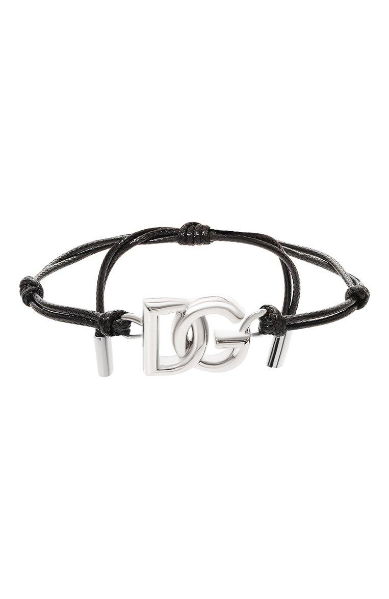 Мужской браслет DOLCE & GABBANA черного цвета, арт. WBP5L1 W1111/SILVER | Фото 1 (Региональные ограничения белый список (Axapta Mercury): Не проставлено; Материал: Текстиль, Металл; Нос: Не проставлено)