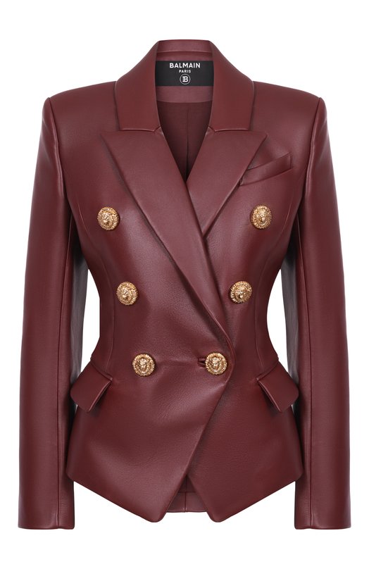 Кожаный жакет Balmain FF0SG187/LC62 Бордовый FF0SG187/LC62