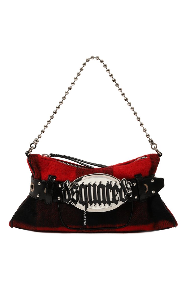 Женская сумка gothic DSQUARED2 красного цвета, арт. SDW0064/01WC0025 | Фото 1 (Размер: medium; Материал: Текстиль, Натуральная кожа)