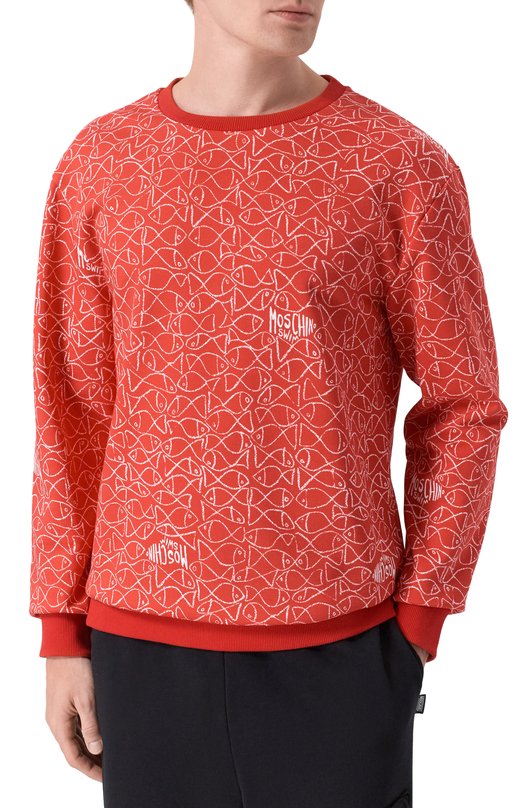 Хлопковый свитшот Moschino A1701/9310 Красный  A1701/9310 Фото 3