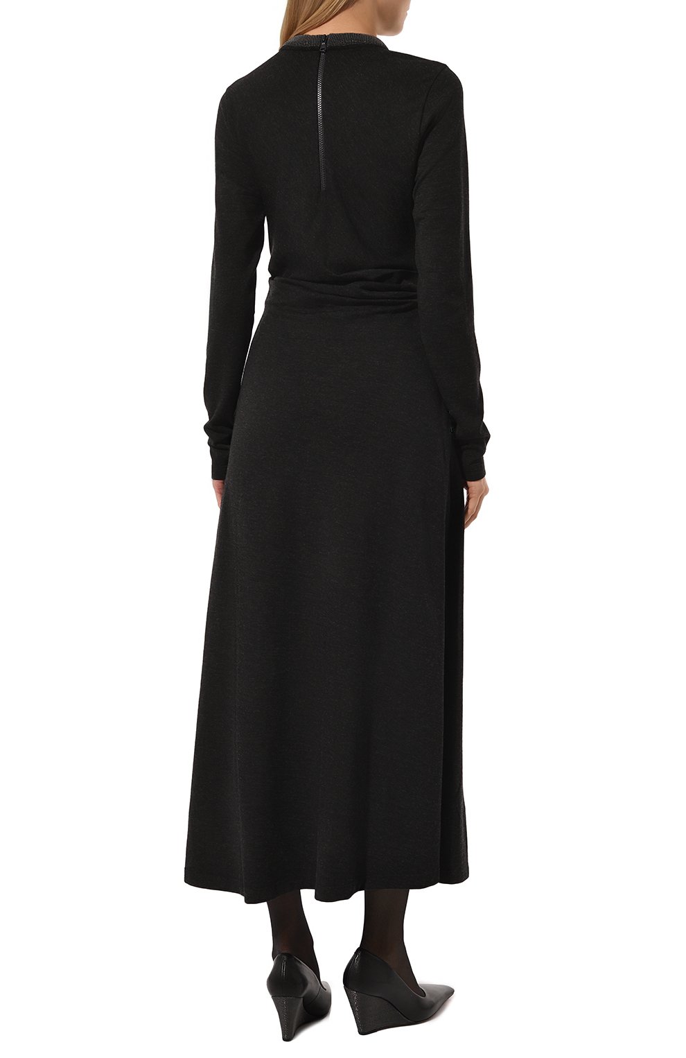 Шерстяное платье BRUNELLO CUCINELLI темно-синего цвета по цене 351500 руб., арт. MPR25AHR33, фото 4 Шерстяное платье BRUNELLO CUCINELLI, арт. MPR25AHR33, фото 4