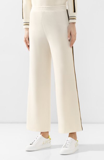 Шерстяные брюки ERMANNO SCERVINO белого цвета по цене 33450 руб., арт. D354P602PWJ, фото 3 Шерстяные брюки ERMANNO SCERVINO, арт. D354P602PWJ, фото 3