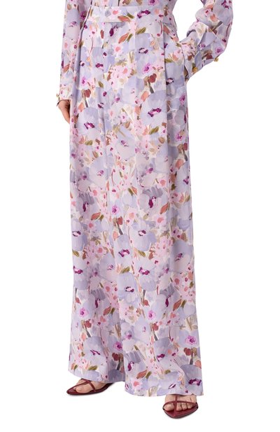 Шелковые брюки BALMAIN сиреневого цвета по цене 170500 руб., арт. GF1PN215/SF37, фото 3 Шелковые брюки BALMAIN, арт. GF1PN215/SF37, фото 3