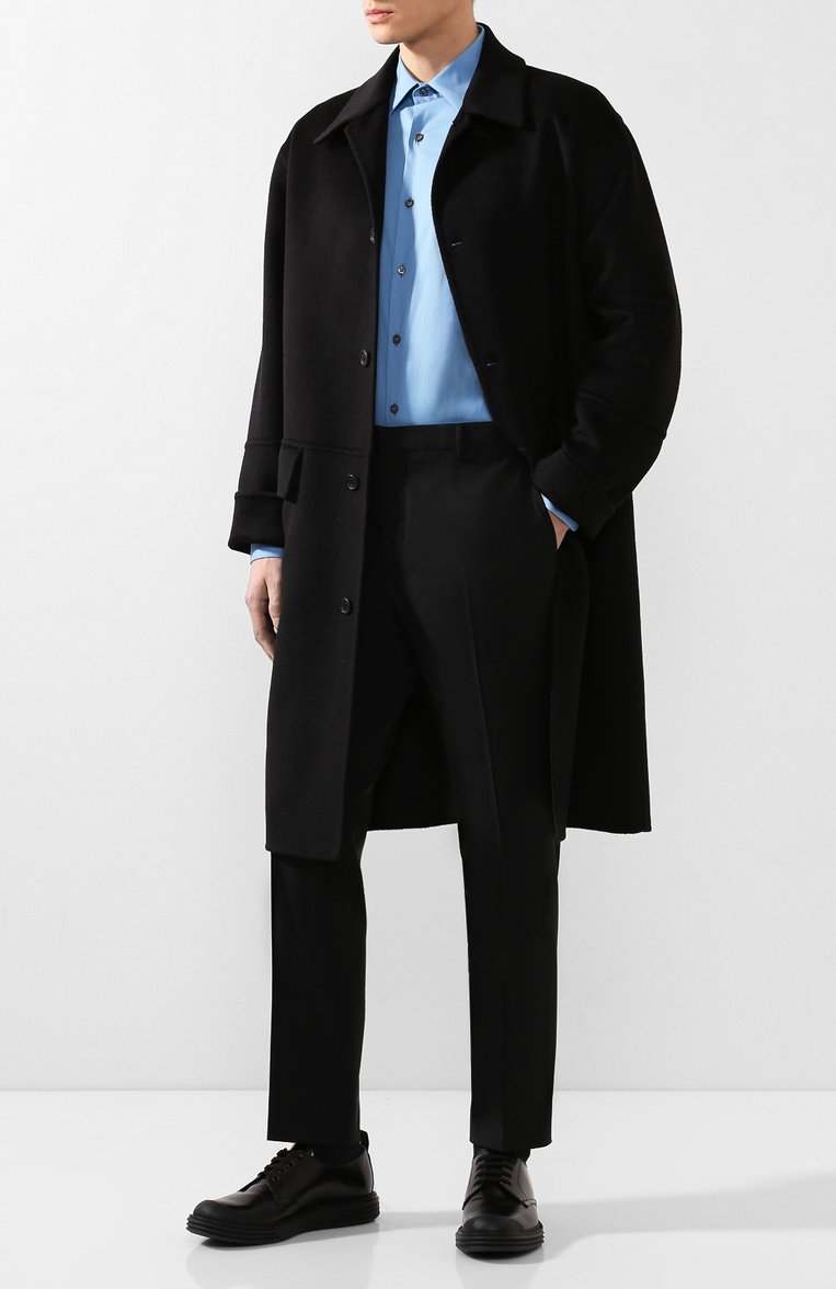 Хлопковая рубашка с воротником кент PRADA, арт. UCM608-F62-F0076, фото 1