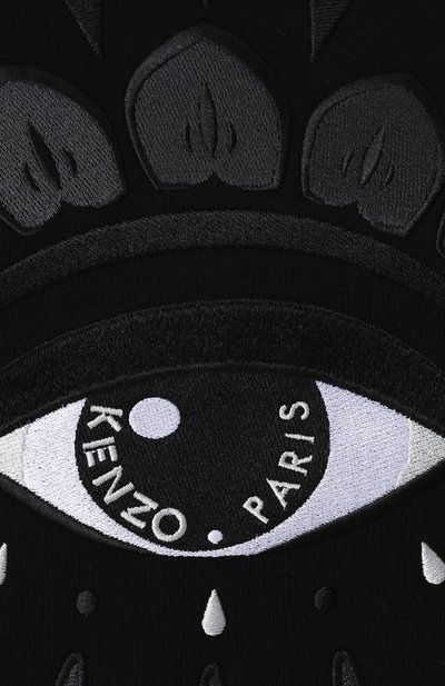 Хлопковое платье-толстовка с декоративной отделкой KENZO, арт. F762R08374XC, фото 5