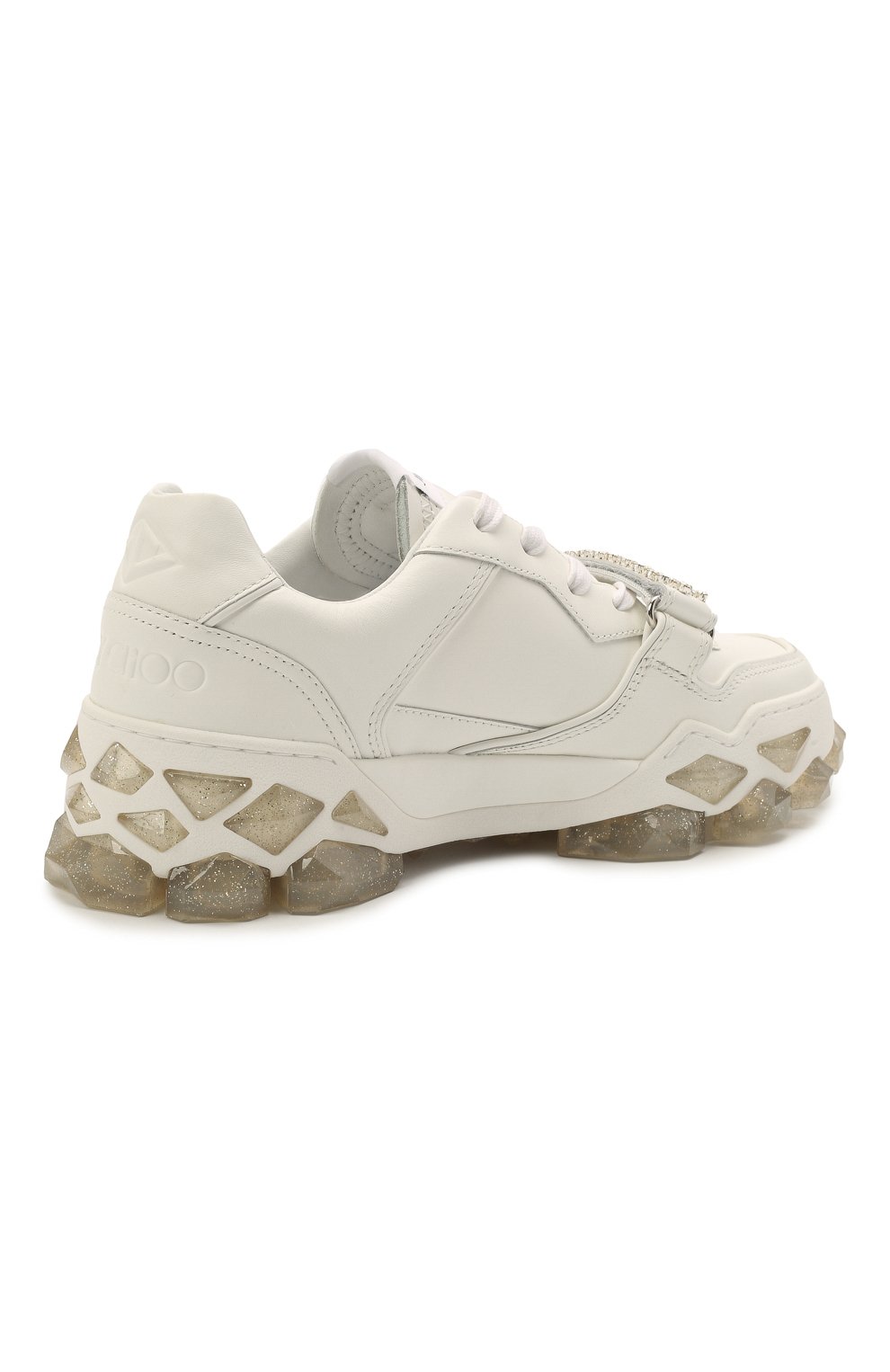 Кожаные кроссовки diamond  x strap flat JIMMY CHOO, арт. DIAM0ND X STRAP/F/ADH, фото 4