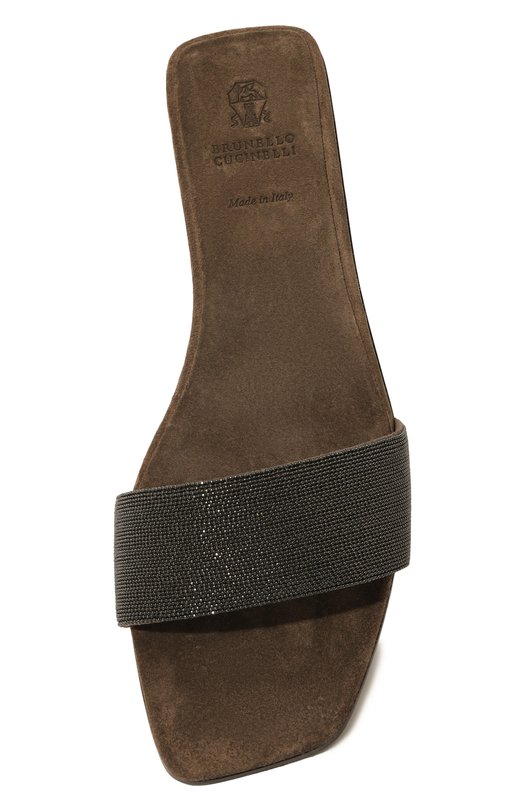 Замшевые шлепанцы Precious Brunello Cucinelli MZMIC2631 Серый  MZMIC2631 Фото 6