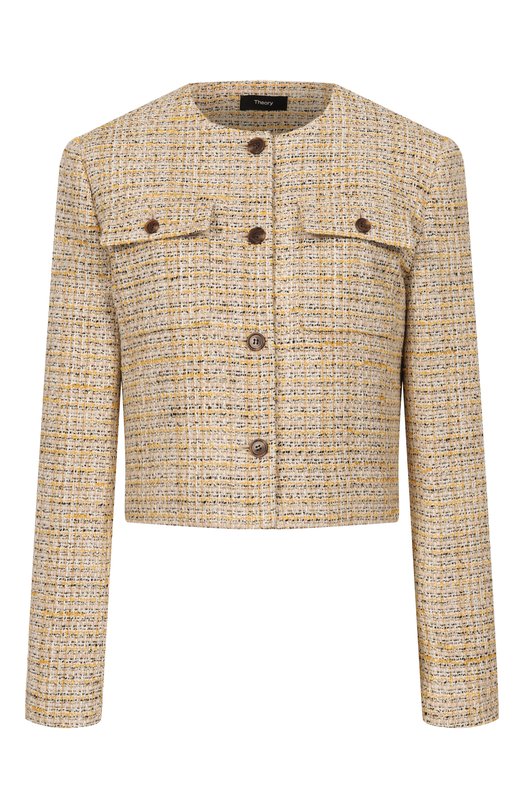Твидовый жакет Theory P0804112 Бежевый P0804112