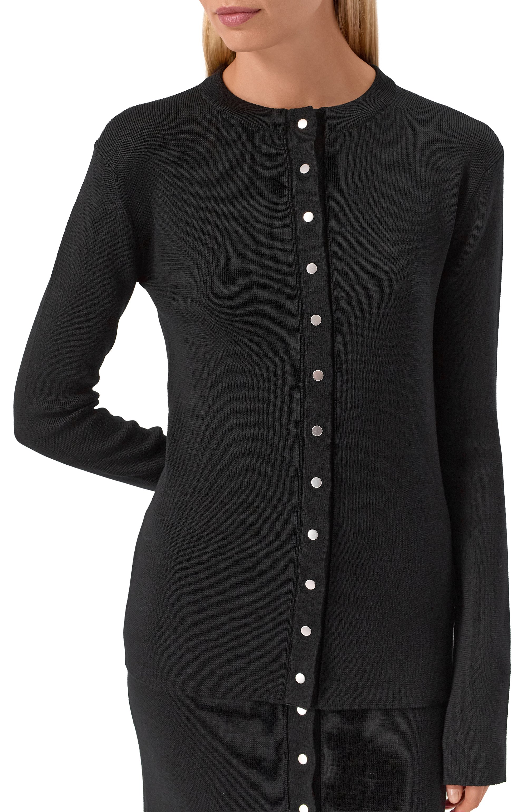 Шерстяной кардиган JIL SANDER черного цвета по цене 212500 руб., арт. J02HP0037/J14797, фото 5 Шерстяной кардиган JIL SANDER, арт. J02HP0037/J14797, фото 5