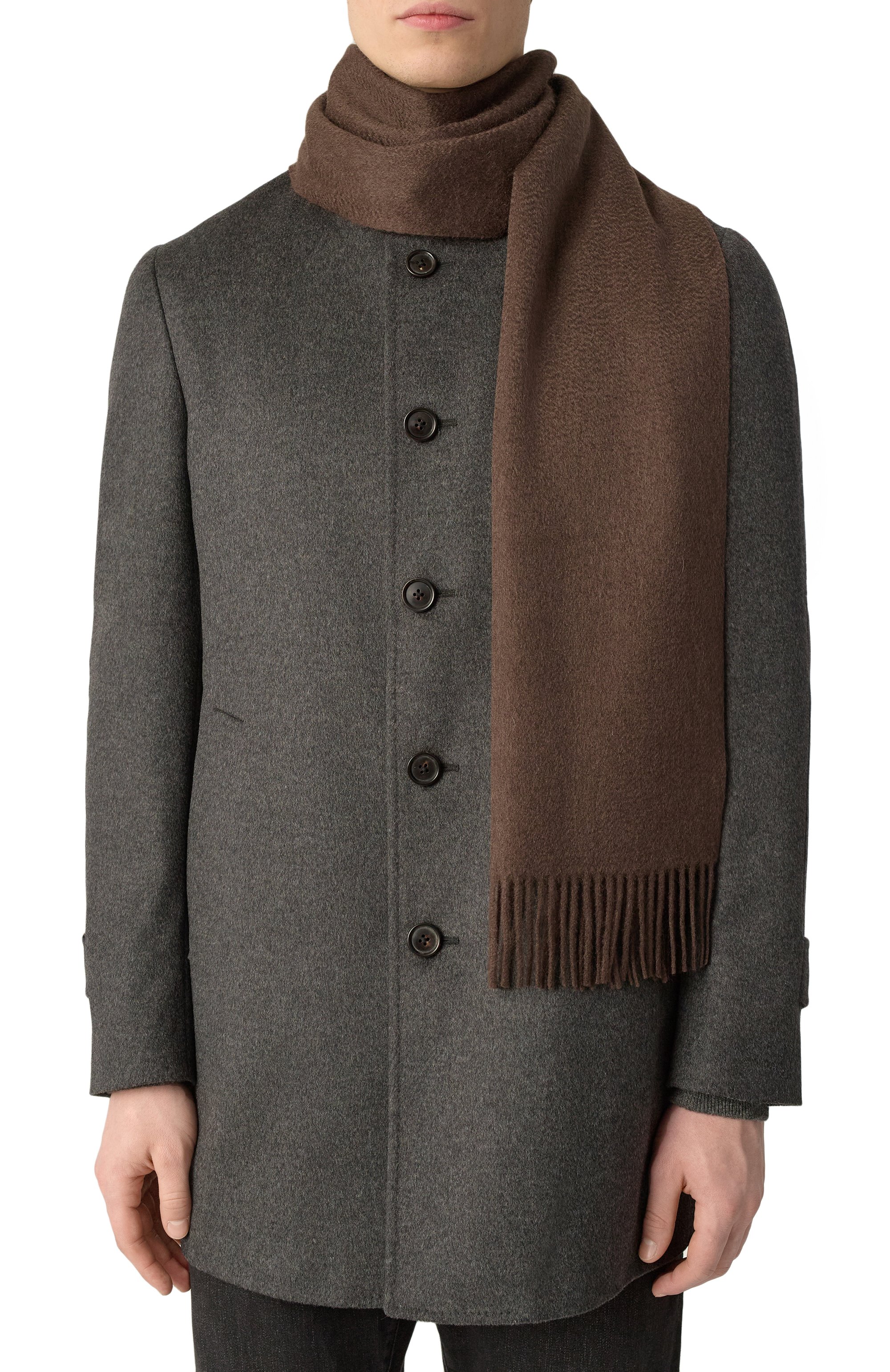 Кашемировый шарф ZEGNA коричневого цвета по цене 79950 руб., арт. 26N/Z8L41SA8, фото 2 Кашемировый шарф ZEGNA, арт. 26N/Z8L41SA8, фото 2