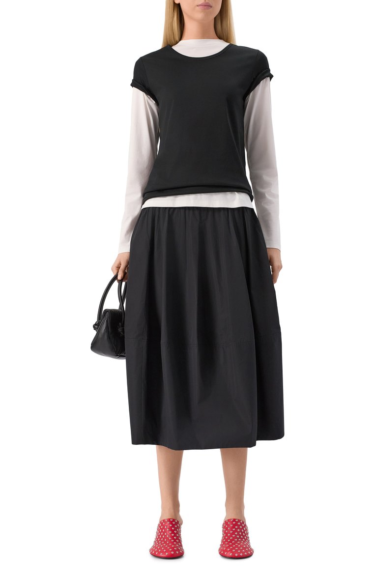 Женские кожаные мюли JIL SANDER красного цвета, арт. J15WP0165-P8173 | Фото 2 (Материал внутренний: Натуральная кожа; Материал внешний: Натуральная кожа; Каблук высота: Низкий; Подошва: Плоская; Каблук тип: Шпилька)