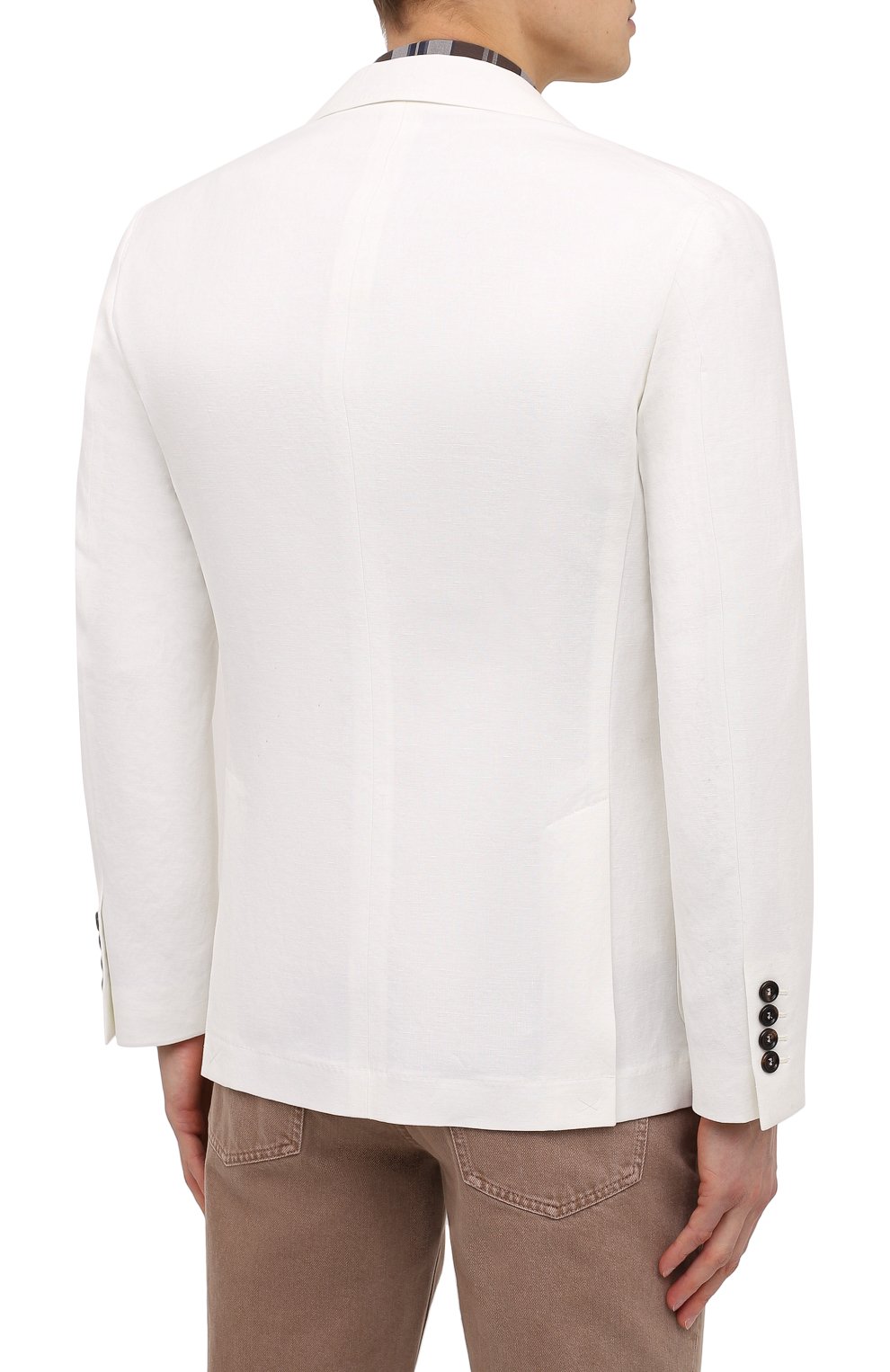 Льняной пиджак BRUNELLO CUCINELLI белого цвета по цене 451500 руб., арт. MW4317BND, фото 4 Льняной пиджак BRUNELLO CUCINELLI, арт. MW4317BND, фото 4