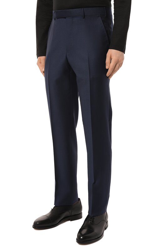 Шерстяные брюки Zegna 726F10A7/75TB12 Синий  726F10A7/75TB12 Фото 3