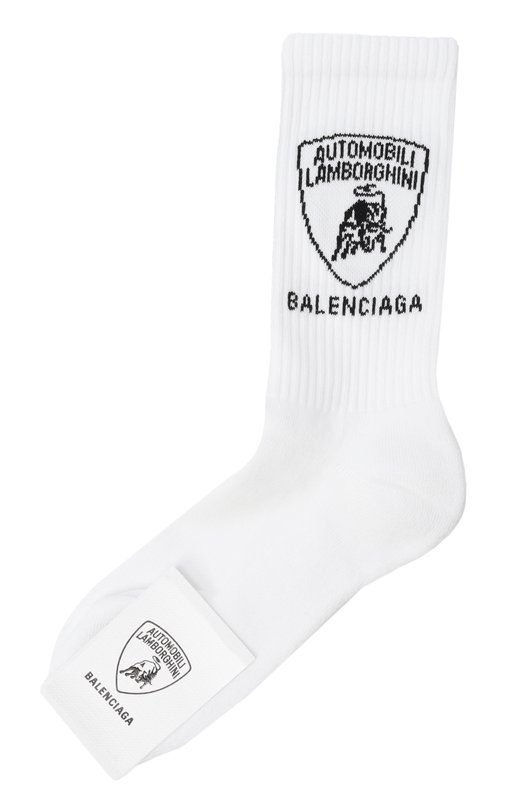 Хлопковые носки Balenciaga x Automobili Lamborghini Balenciaga 835506/4F1B5 Белый 835506/4F1B5