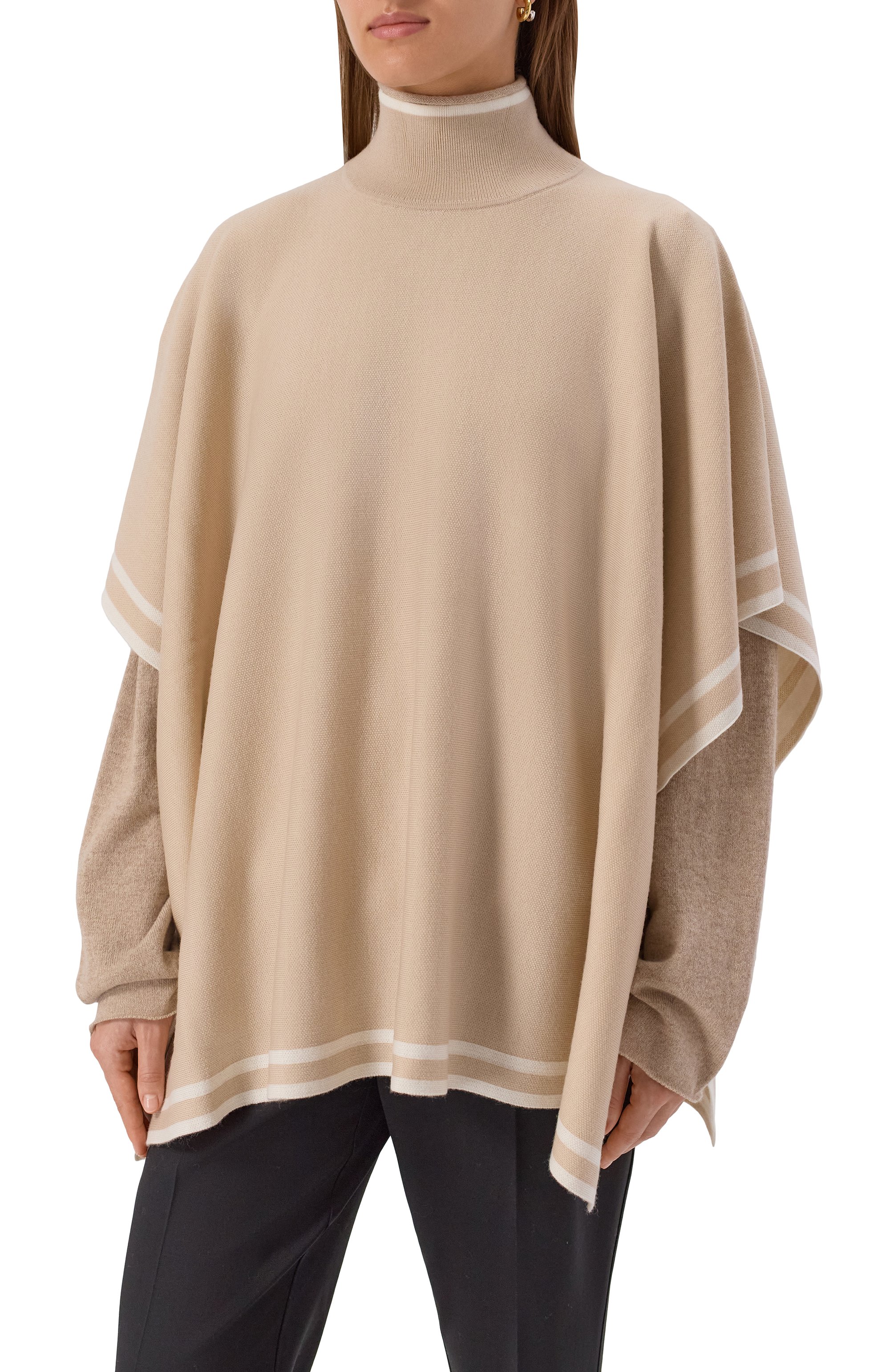 Двустороннее шерстяное пончо BOSS, арт. 50524275, фото 3