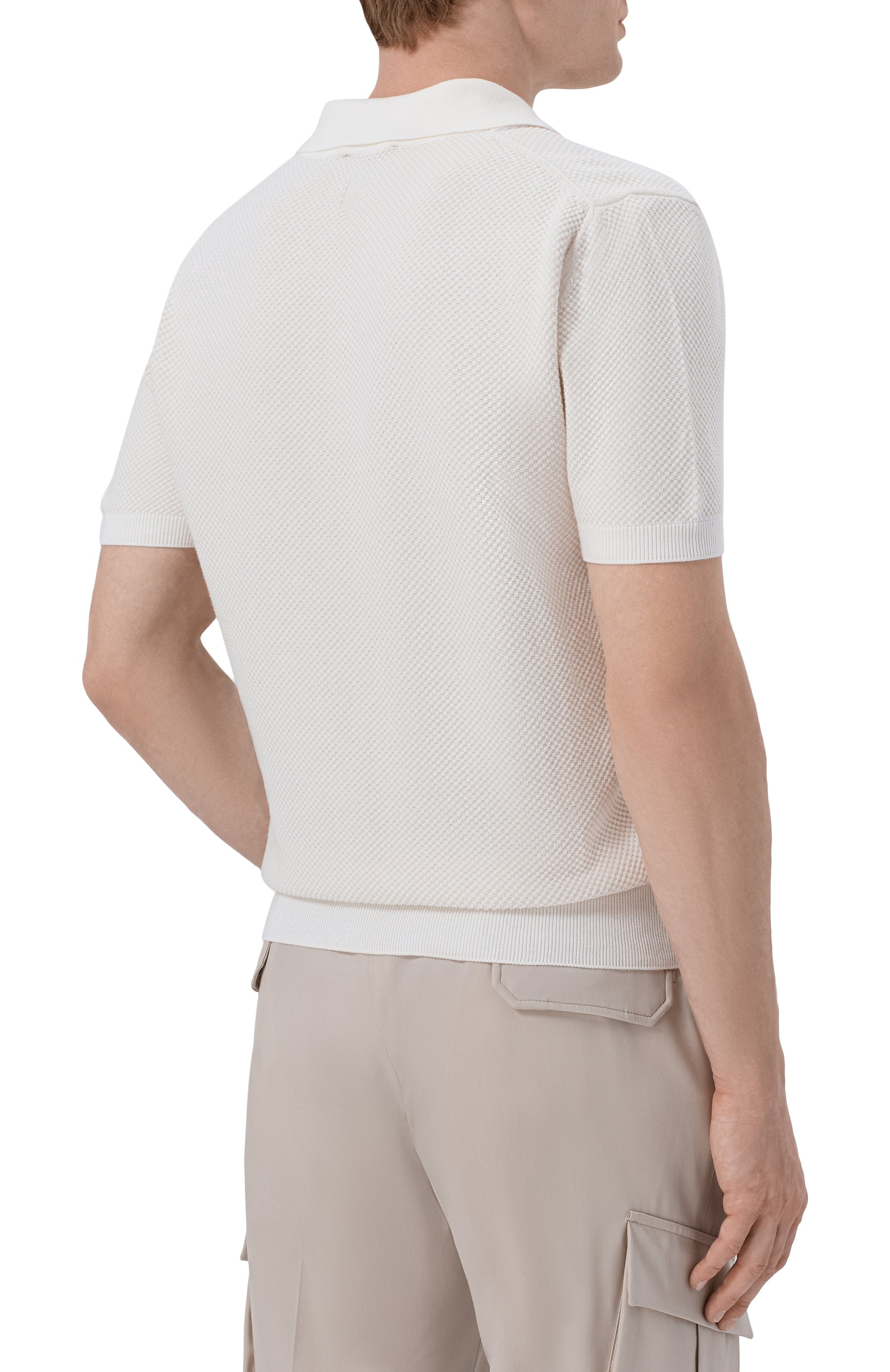 Хлопковое поло CANALI белого цвета по цене 59650 руб., арт. C0127/MK02461, фото 4 Хлопковое поло CANALI, арт. C0127/MK02461, фото 4