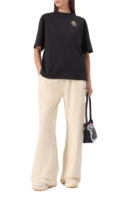 Хлопковые брюки Off-White 0WCH025S25FLE002 Кремовый  0WCH025S25FLE002 Фото 2