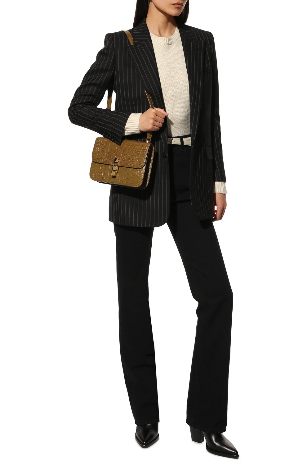 Сумка carre из кожи аллигатора SAINT LAURENT, арт. 633214/E5V0K/AMIS, фото 3