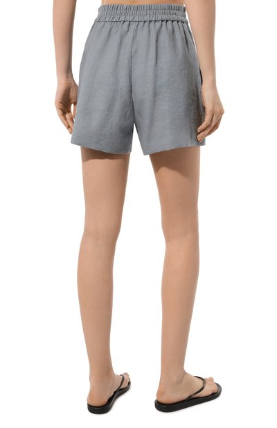 Льняные шорты OLOLOL голубого цвета по цене 29000 руб., арт. OLSR006/9006.905/S24, фото 4 Льняные шорты OLOLOL, арт. OLSR006/9006.905/S24, фото 4