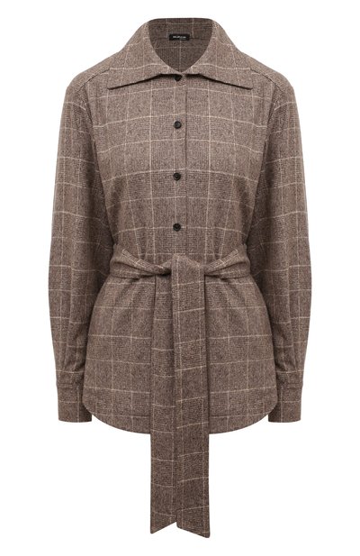 Женская рубашка из шелка и шерсти KITON, арт. D58453K0541E01