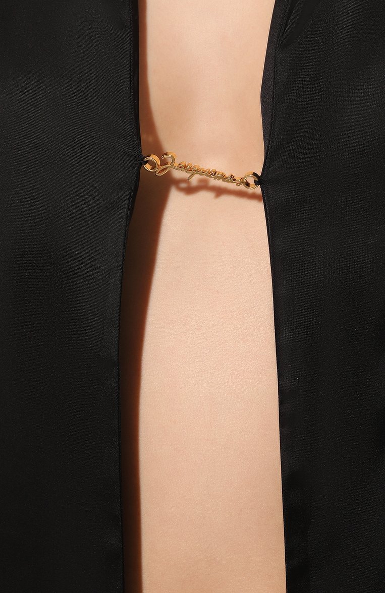 Женская атласная блузка JACQUEMUS черного цвета, арт. 22E213SH103/1000BLACK | Фото 5 (Материал внешний: Вискоза; Рукава: Длинные; Длина (для топов): Стандартные; Стили: Романтичный; Женское Кросс-КТ: Блуза-одежда; Принт: Без принта; Нос: Не проставлено; Региональные ограничения белый список (Axapta Mercury): Не проставлено)