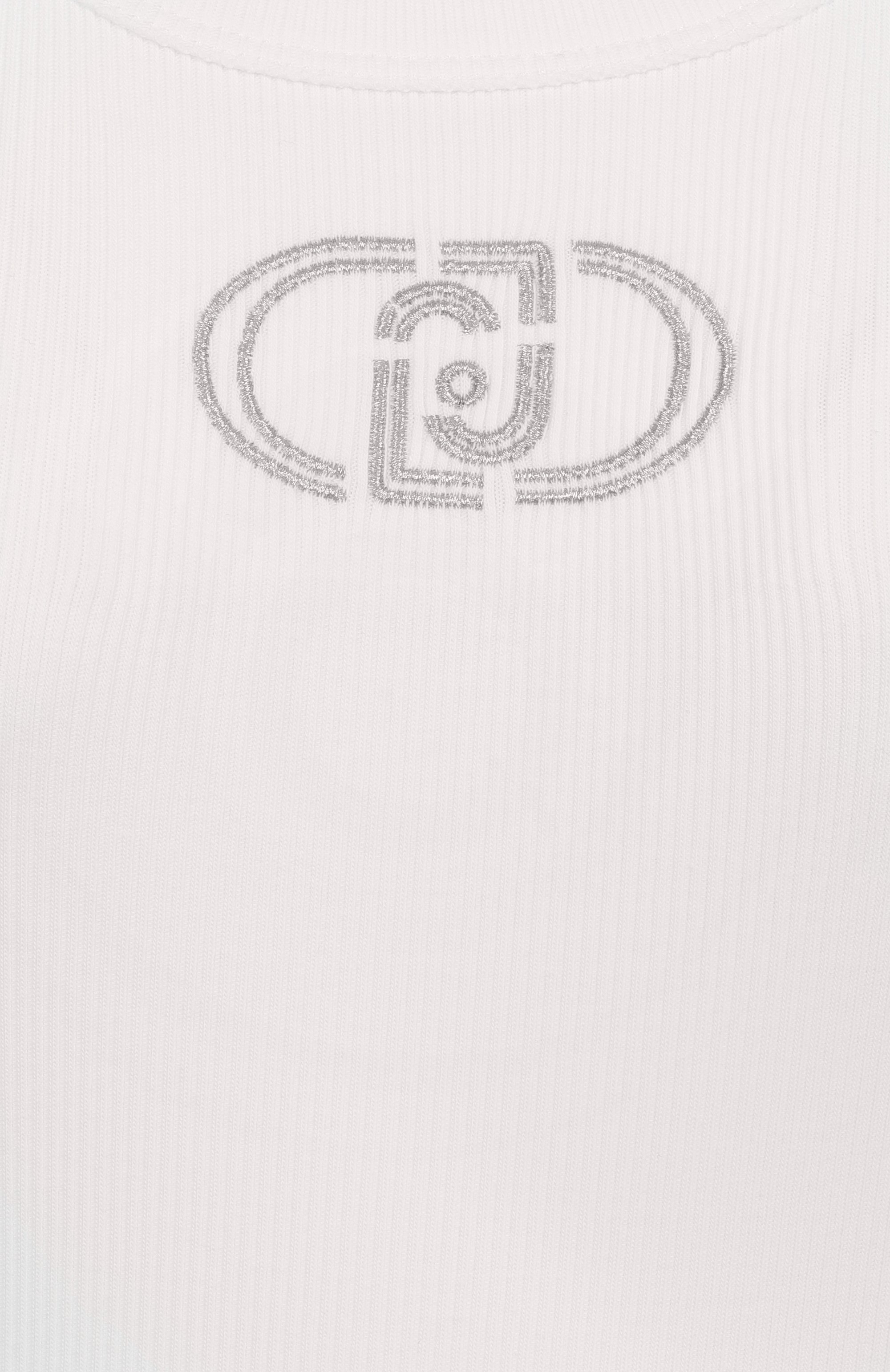 Хлопковая майка LIU JO белого цвета по цене 8990 руб., арт. WA5367J0295, фото 6 Хлопковая майка LIU JO, арт. WA5367J0295, фото 6