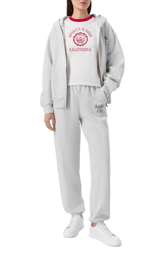 Хлопковая футболка Sporty and Rich T007364508WH52 Белый  T007364508WH52 Фото 2