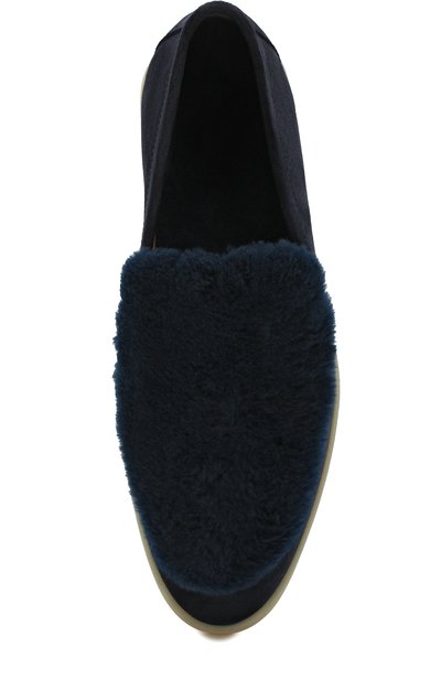 Замшевые лоферы summer walk с отделкой из меха нутрии LORO PIANA, арт. FAI2355, фото 5
