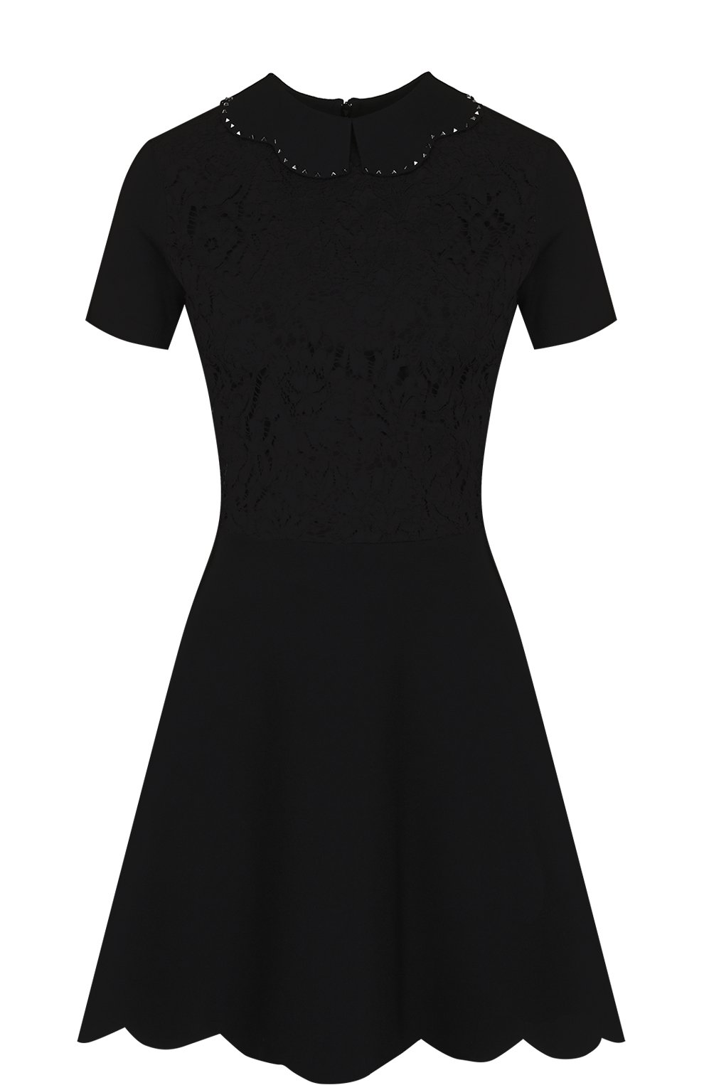 Приталенное мини-платье с кружевной отделкой VALENTINO, арт. QB3KD07847D, фото 1