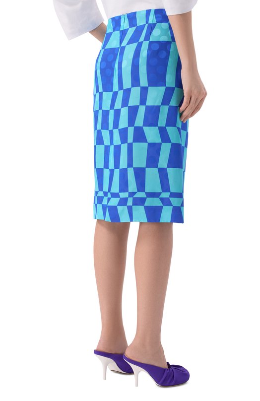 Юбка из вискозы Dries Van Noten 010896/3034 Голубой  010896/3034 Фото 4