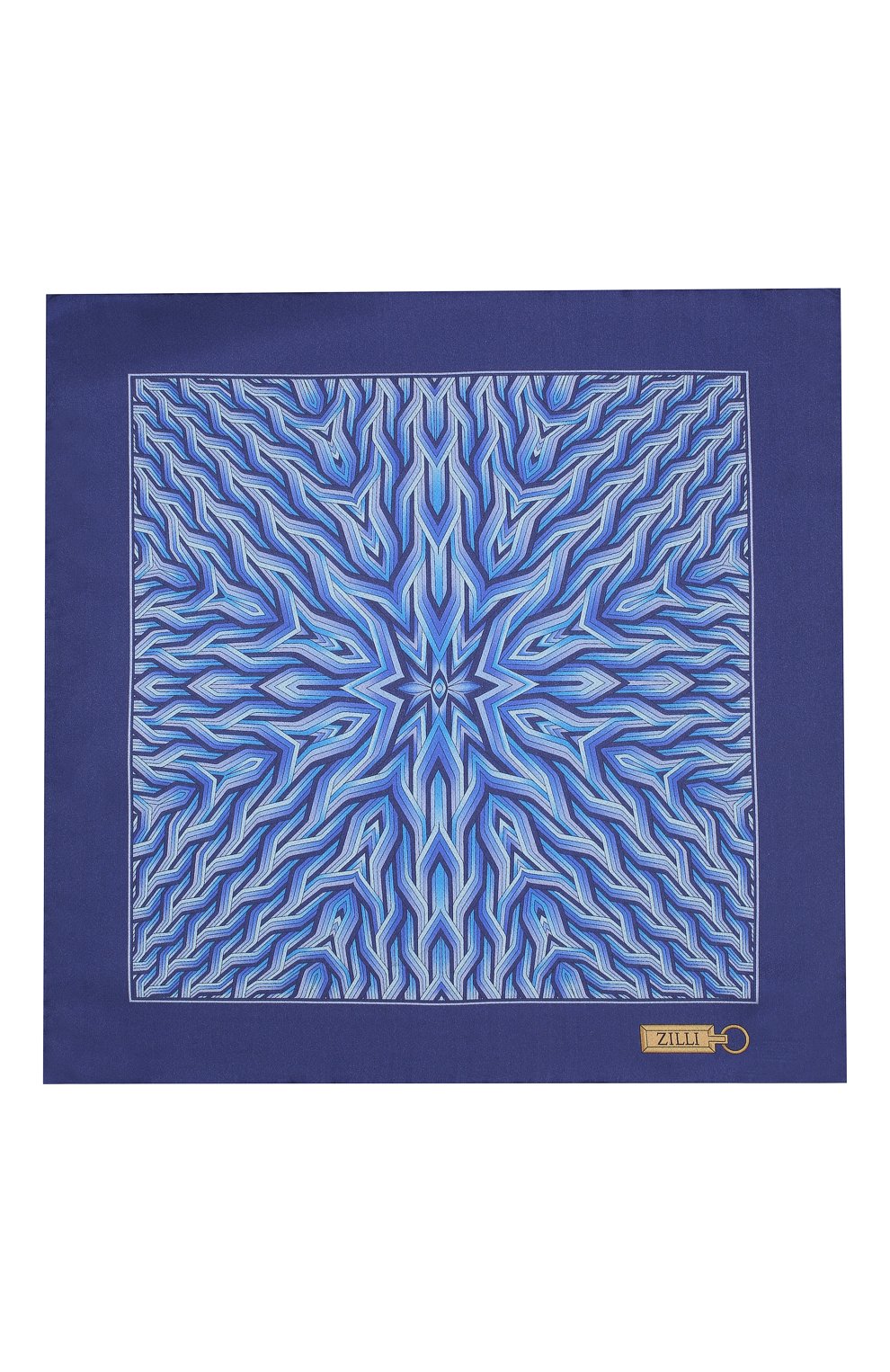 Шелковый платок ZILLI синего цвета по цене 8995 руб., арт. 50709/HANDKERCHIEFS, фото 3 Шелковый платок ZILLI, арт. 50709/HANDKERCHIEFS, фото 3