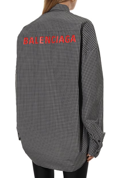 Рубашка BALENCIAGA черно-белого цвета по цене 151500 руб., арт. 725395/TLM11, фото 4 Рубашка BALENCIAGA, арт. 725395/TLM11, фото 4