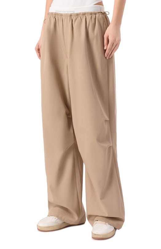 Хлопковые брюки Alexander Wang 1WC1264969 Бежевый  1WC1264969 Фото 3