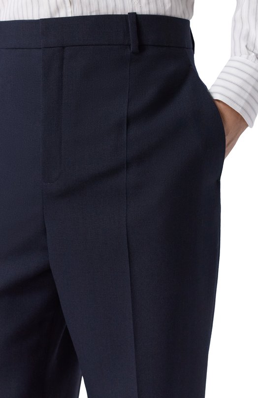 Шерстяные брюки Saint Laurent 844153/Y5K32 Синий  844153/Y5K32 Фото 5