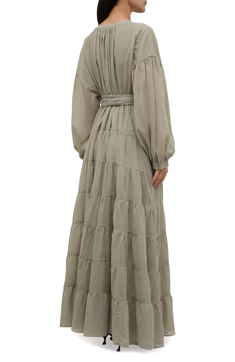 Хлопковое платье ERIKA PENA хаки цвета по цене 52950 руб., арт. ELLADRESS, фото 4 Хлопковое платье ERIKA PENA, арт. ELLADRESS, фото 4