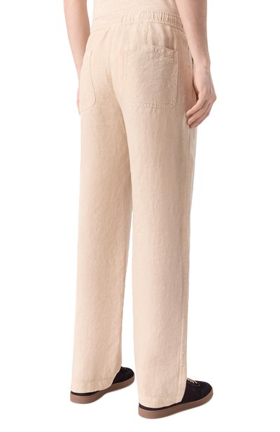 Льняные брюки 120% LINO бежевого цвета по цене 36700 руб., арт. 33ALIM29PT/0253/S00_001, фото 4 Льняные брюки 120% LINO, арт. 33ALIM29PT/0253/S00_001, фото 4