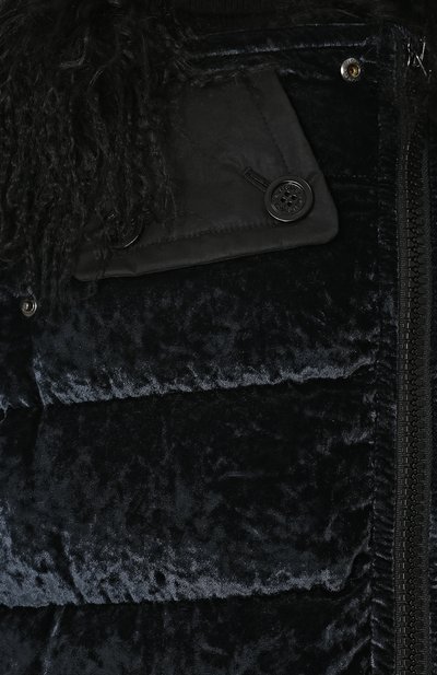 Стеганый бархатный пуховик с косой молнией MONCLER, арт. C2-093-46322-20-549K1, фото 5
