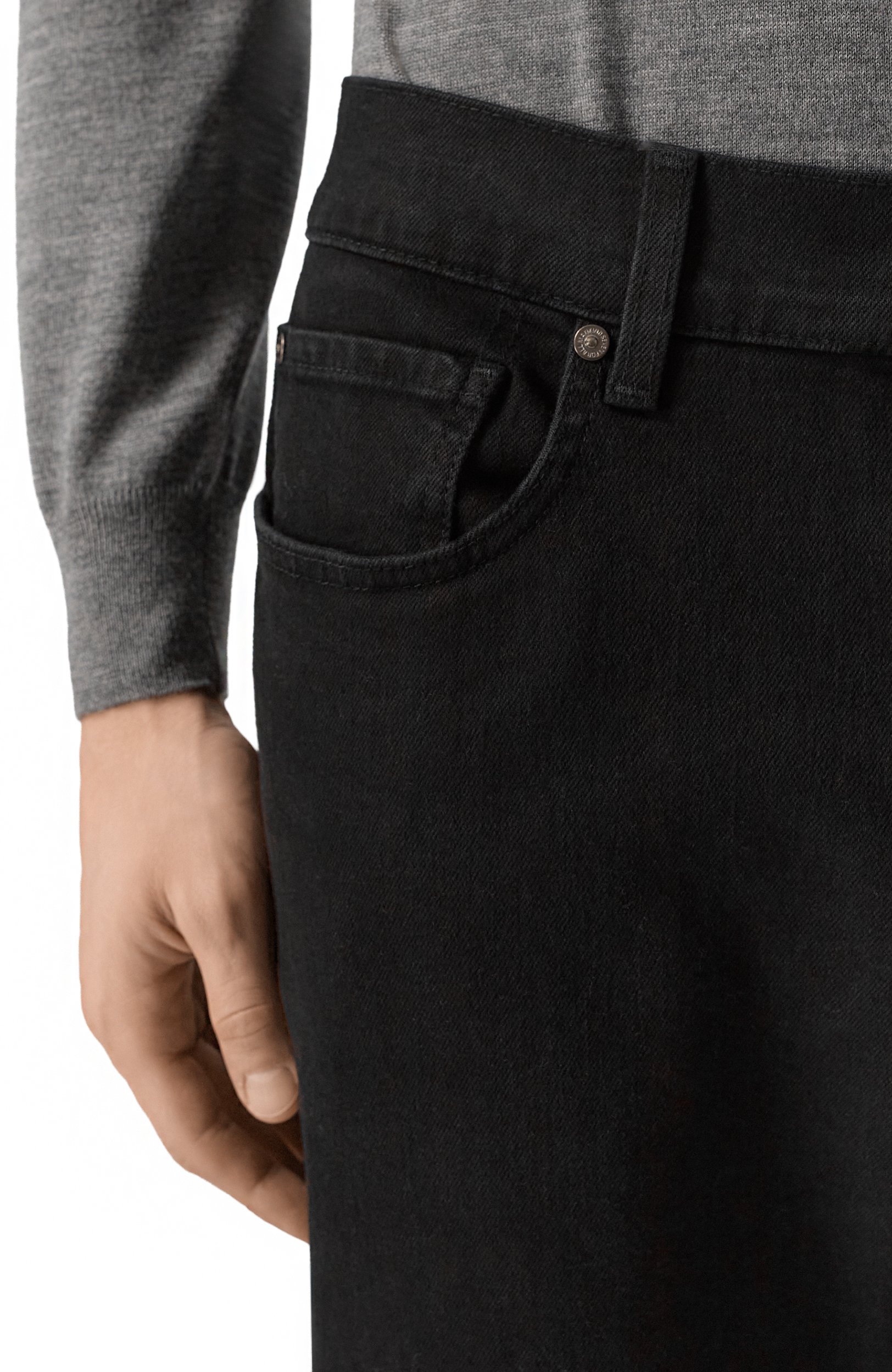 Джинсы straight 7 FOR ALL MANKIND черного цвета по цене 31900 руб., арт. 7T4D0A20, фото 5 Джинсы straight 7 FOR ALL MANKIND, арт. 7T4D0A20, фото 5