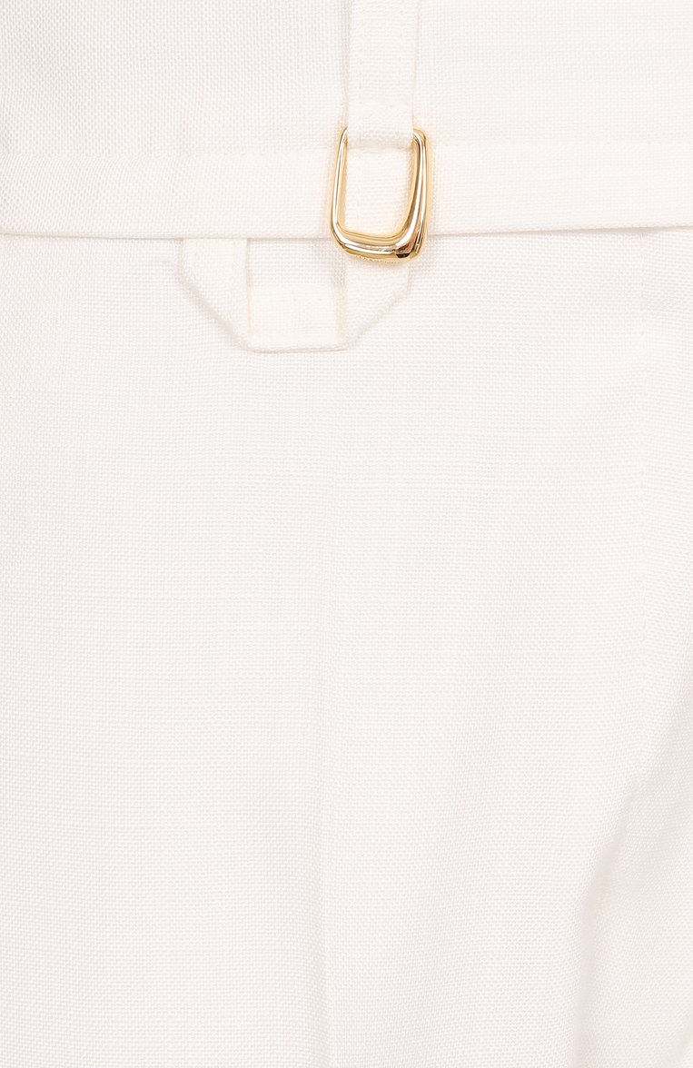 Женские брюки из вискозы JACQUEMUS белого цвета, арт. 24H243PA038 | Фото 6 (Материал внешний: Вискоза; Стили: Классический; Силуэт Ж (брюки и джинсы): Прямые; Кросс-КТ: костюм; Женское Кросс-КТ: Брюки-одежда; Случай: Формальный; Длина (брюки, джинсы): Стандартные)