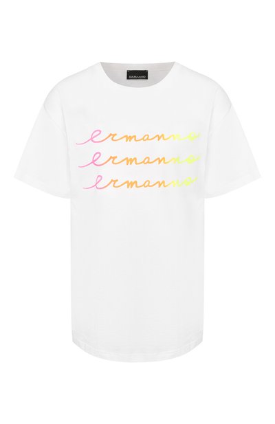 Женская хлопковая футболка ERMANNO ERMANNO SCERVINO, арт. 46T TS27 JC0