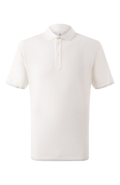 Мужское поло изо льна и хлопка BRUNELLO CUCINELLI, арт. MW8353966