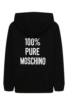 Детский хлопковое худи MOSCHINO черного цвета, арт. H0F079/LCA74/10-14 | Фото 2 (Рукава: Длинные; Материал сплава: Проставлено; Материал внешний: Хлопок; Драгоценные камни: Проставлено; Девочки Кросс-КТ: Худи-одежда; Ростовка одежда: 10 - 11 лет | 140 - 146см, 12 лет | 152 см)