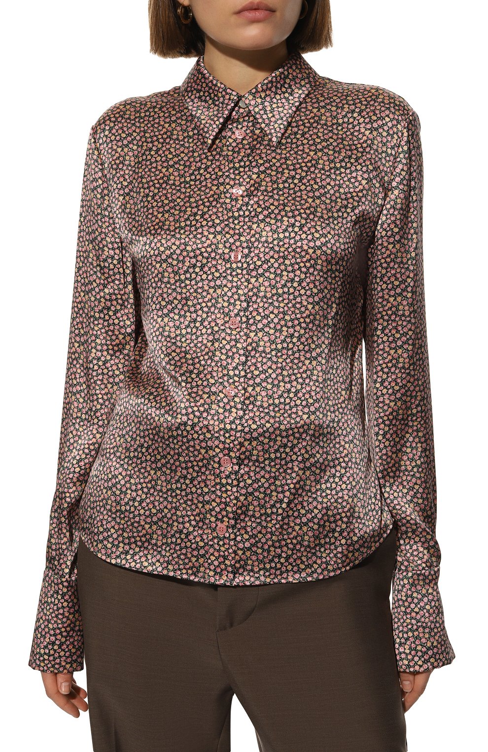 Шелковая рубашка YANA DRESS розового цвета по цене 159000 руб., арт. 1-30-073-3350/9, фото 3 Шелковая рубашка YANA DRESS, арт. 1-30-073-3350/9, фото 3