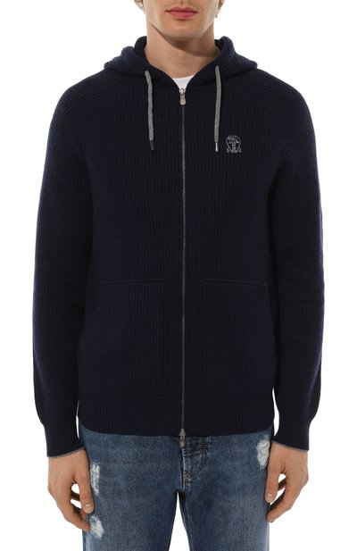 Кашемировый кардиган BRUNELLO CUCINELLI темно-синего цвета по цене 415000 руб., арт. M22704806G, фото 3 Кашемировый кардиган BRUNELLO CUCINELLI, арт. M22704806G, фото 3