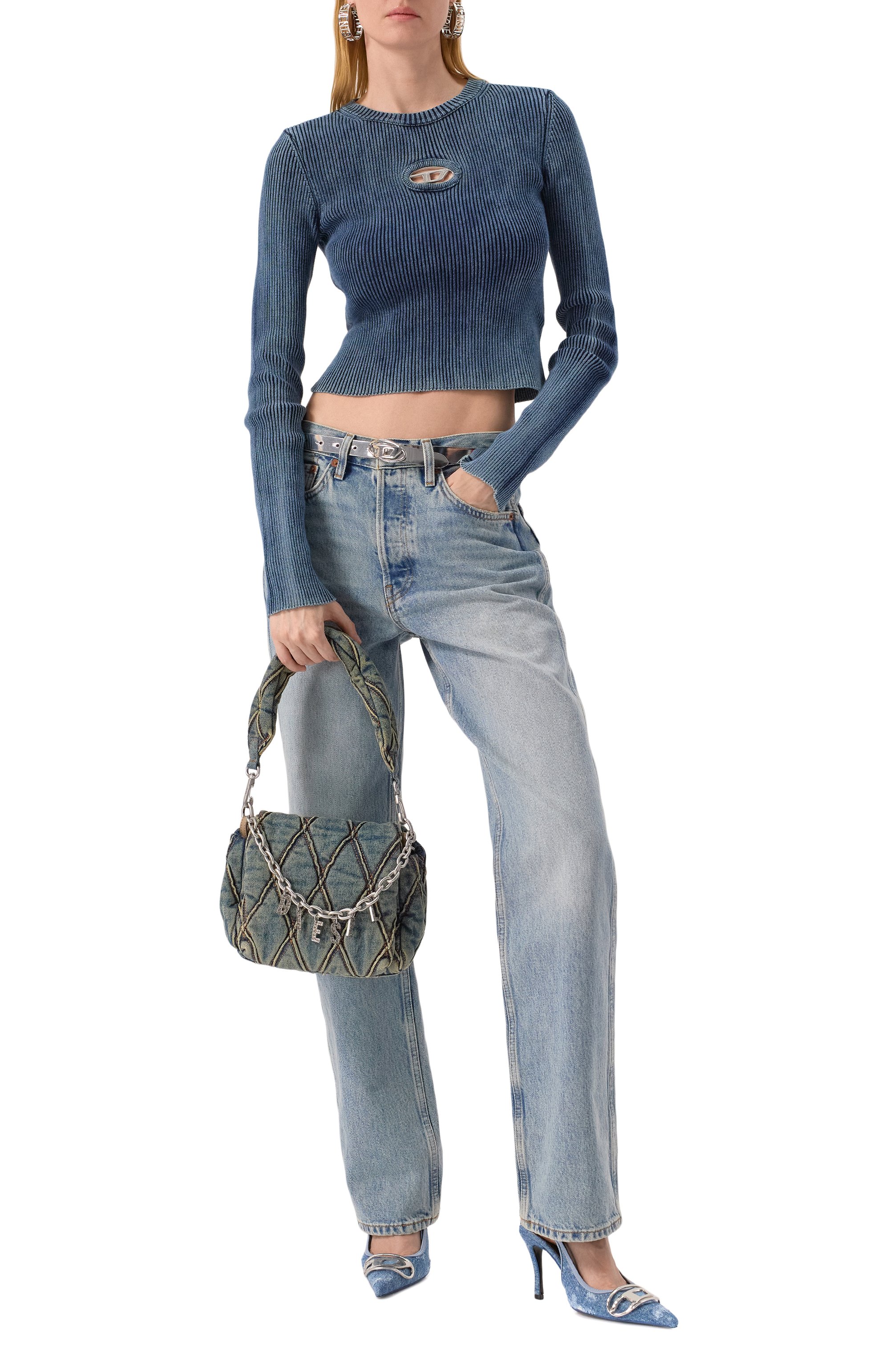 Сумка charm-d small DIESEL тёмно-голубого цвета по цене 43950 руб., арт. X09597/P5570, фото 7 Сумка charm-d small DIESEL, арт. X09597/P5570, фото 7