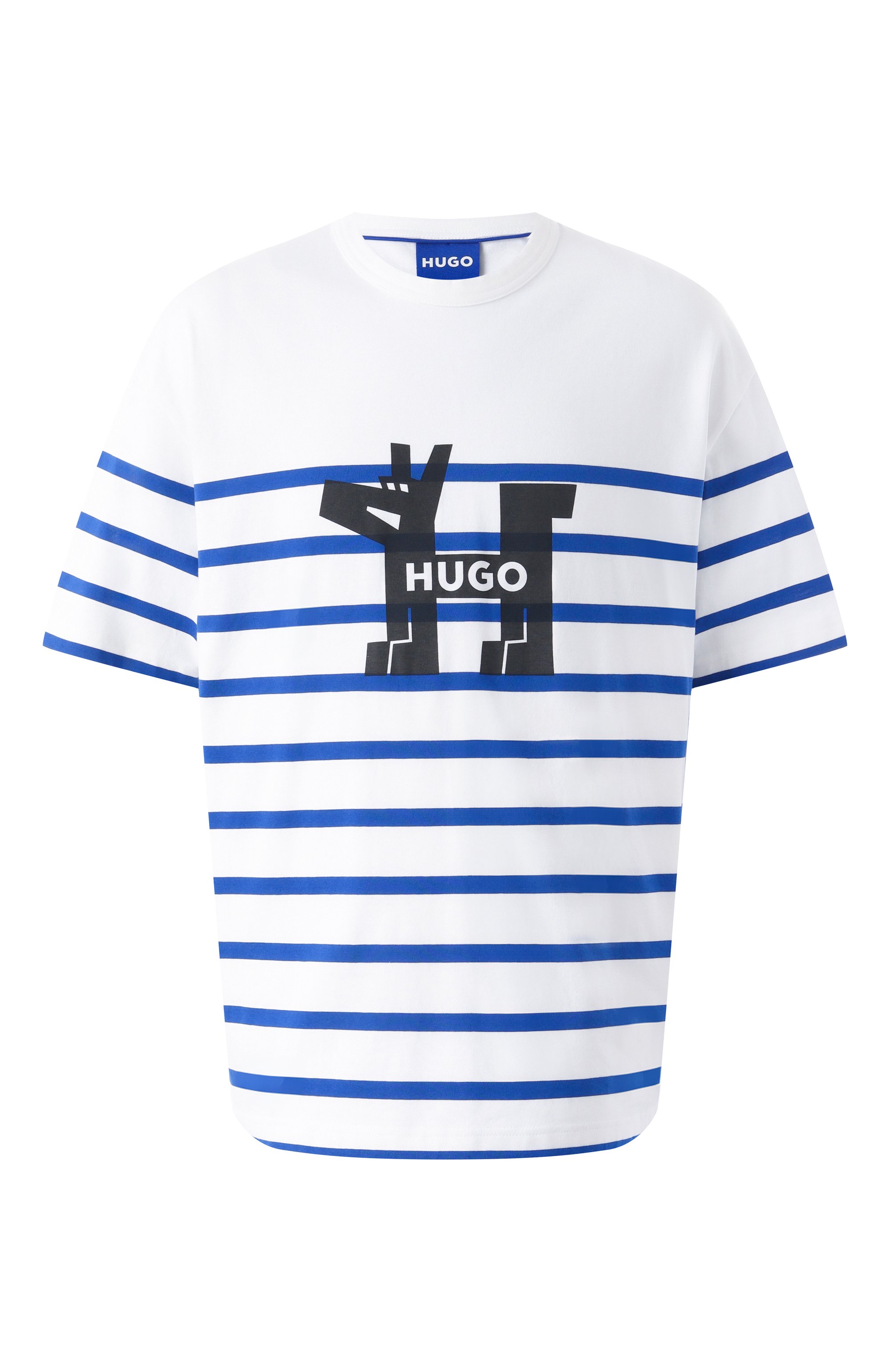 Хлопковая футболка HUGO BLUE белого цвета по цене 8995 руб., арт. 50530330, фото 1 Хлопковая футболка HUGO BLUE, арт. 50530330, фото 1